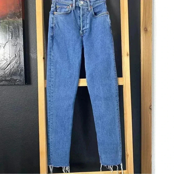 REDONE Jeans 90s High Rise Straight Crop 70s As F**CK REVOLVE Raw Hem - Picture 4 of 16